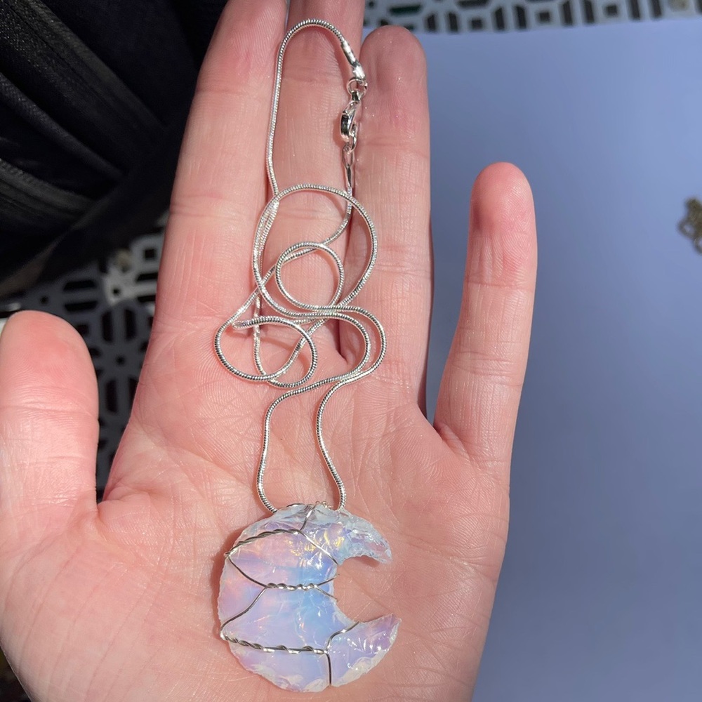 blue opalite moon necklaces 🦋🌙